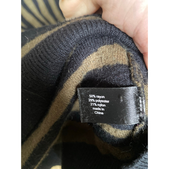 Lane Bryant Sweater Midi Dress Zebra Stripe Long Sleeve Neutral Black 22/24 Fall - Picture 6 of 7